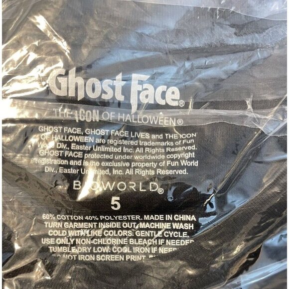 Ghostface +4 Black Scream Film Ghostface Graphic Crew Neckline Short Sleeve Tee - Picture 6 of 6